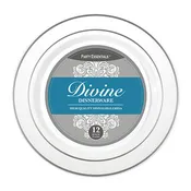 10.25" PLATES WHITE W/ SILVER R