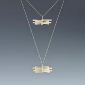 Layered Silver Bar Pendant Necklace - Artisan-Crafted Sterling Silver — EatMetal