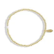 4MM GOLD AND 4MM SINGLE PEARL BEADED BRACELET