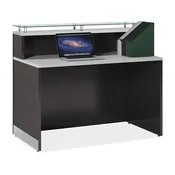 Cosmo Reception Desk with straight Glass Counter — Stow's Office Furniture