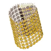 10 pc/pk Rhinestone Velcro Sash Clip Napkin Ring - Gold