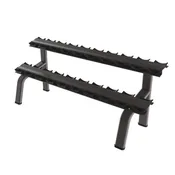 2-Tier 10 Pairs Round Tube Dumbbell Rack - Black