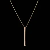 14K Rose Gold Estate Diamond Bar Necklace