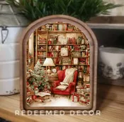 25X11 CHRISTMAS READING NOOK ART