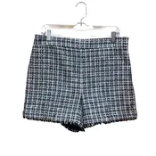 Ann Taylor Black & White Plaid Dress Shorts Size 8 NWT