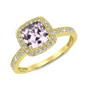 Adoration Ring - Cushion Cut Rose Quartz