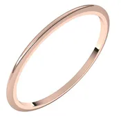 10K Rose Gold 1 mm Half Round Band Size 5.5
