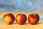Carmelo Sortino "Apples on Beach" cc 1997, Signed by Artist