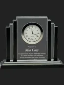 Black &amp; Clear Crystal Tower Clock 6″