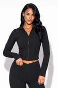 Active Cropped Zip Front Jacket