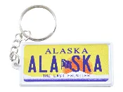 Alaska License Plate Aluminum Ultra-Slim Rectangular Souvenir Keychain 2.5″ X 1.25″x 0.06″