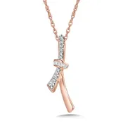 10K Awareness Ribbon Diamond Pendant