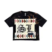 SL "Sew Loka" Bleached Cropped Tee #1 - Small — Sew Loka