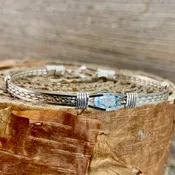 Blue Topaz 4 wire Gemstone Brac w/options