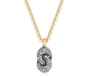 All Diamond Elongated Duet Medium Necklace