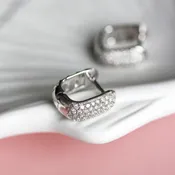 0.33 CT 14k White Gold U-Shape Huggie Earrings