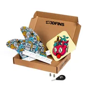3D Futures Dimpster 4.26" Twin Fin Set - Happy Juice | CLOSEOUT!