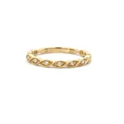 14 Karat Yellow Gold marquise shape stackable band.