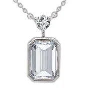 14K Lab Diamond Emerald-Cut Solitaire Bezel Set Necklace 3.00CTW