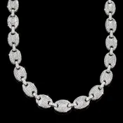 12mm Moissanite Gucci Link Chain – 925 Sterling Silver
