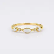 14K Gold Opal Lace Libra Birthstone Ring
