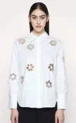 Alice & Olivia NWT Finely Embellished Button Front Top