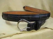Authentic Alligator Feather-Edged Leather Belt