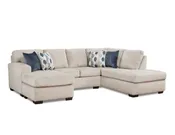Affordable Furniture 4450 Herringbone Oatmeal 3-Piece Double-Chaise Sectional