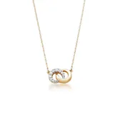 .06 ct. tw. Round Double Circle Diamond Pendant in 10K Yellow Gold - M314610Y