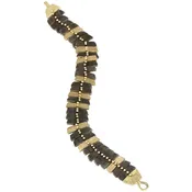 Gold & Oxidized Silver Slim Fishbone Bracelet — Sarah Swell Jewelry