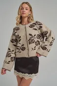 Brown Floral Cardigan