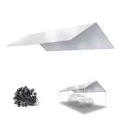 10'x20' Replacement Canopy Roof Cover Outdoor Carport Covers for Garage Shelter w/Ball Bungees Cover ONLY