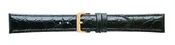 10mm Croco Grain Black Leather Strap