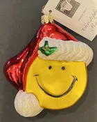 Limited Edition Santa Hat Smiley Ornament | Museum of Worcester
