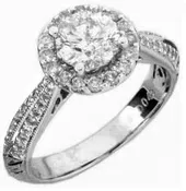 1 1/2ct Round Cut Diamond with Halo