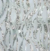 Admire Sequin Mesh – White / Silver