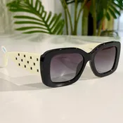 Chanel 5483 Black Square Frame Sunglasses with White Quilted CC Logo Arms