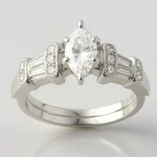 14k White Gold 2 Piece Engagement Ring — Cortes