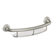 16" Brushed Nickel Grab Bar with Shelf
