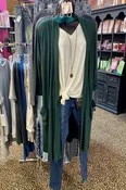 3/4 SLV SLOUCHY POCKET CARDI