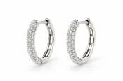 14kt White Gold Diamond Hoop Earrings .42ct