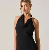ASTR Alanna Cowl Neck Halter Dress