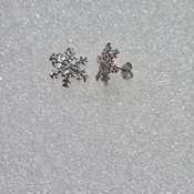 14kt White Gold, Lady's Snow Flake Design Fashion Earrings