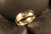 14K Wide Comfort Fit Half Round Band — Designs By S&R