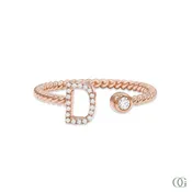 Alphabet Twisted Lab Grown Diamond Ring - D