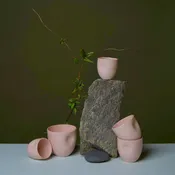 Dusty Pink Unique Porcelain Cups - Set Of 4: Dusty Pink / Medium