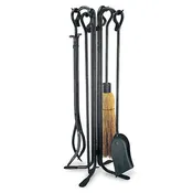 5 Piece Vintage Iron Fireplace Tool Set