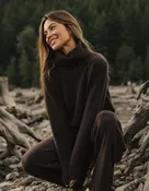 Arvada Hi-Neck Sweater in Umber
