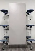 10ft Cafeteria Lunch Table w/ Stool Seat, Gray Top, Blue Seat, Elementary Size (RF)