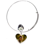 Adjustable Bracelet – Heart Photo and Silver Heart Charm